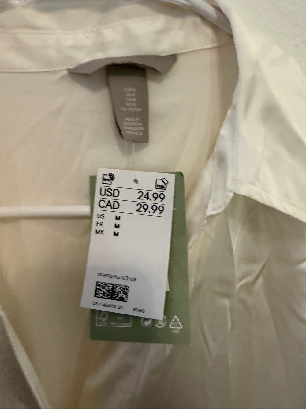 H&M Cream Collared Button-Up Shirt - Picture 2 of 3